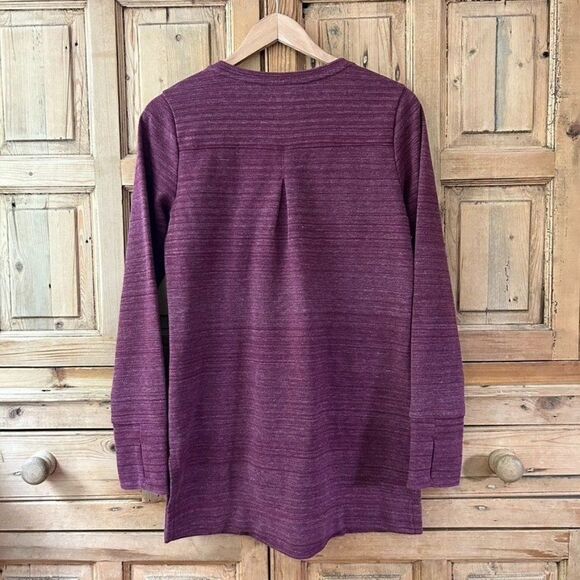 Womens Duluth Trading Company XS Red Purple Deux More Crewneck Tunic Top Sweater - Picture 5 of 8